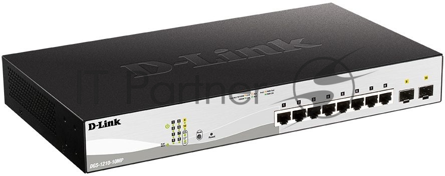 Коммутатор D-Link DGS-1210-10MP/FL 8G 2SFP 130W управляемый