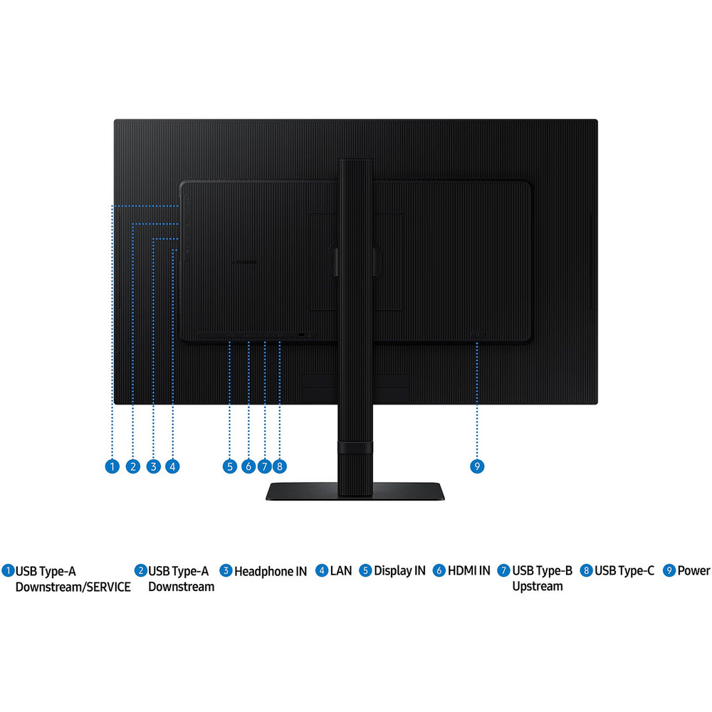 Монитор 27″ SAMSUNG S27D804UAI ViewFinity S8 S80UD UHD Black (IPS, 3840×2160, HDMI+DP+Type C, USB Hub, LAN, 5 ms, 178°/178°, 350 cd/m, 1000:1, 60Hz, Pivot)