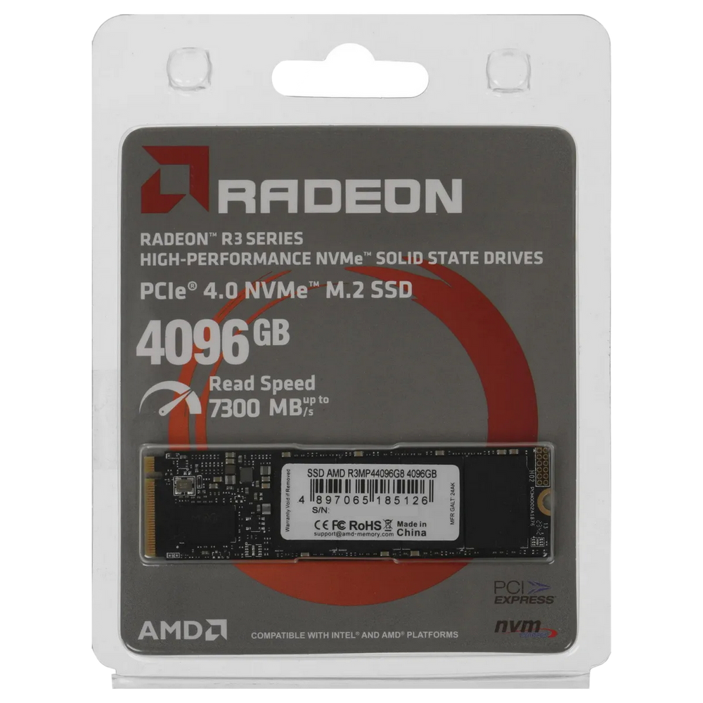 Твердотельный накопитель SSD AMD Radeon M2.2280 4TB R3 Series