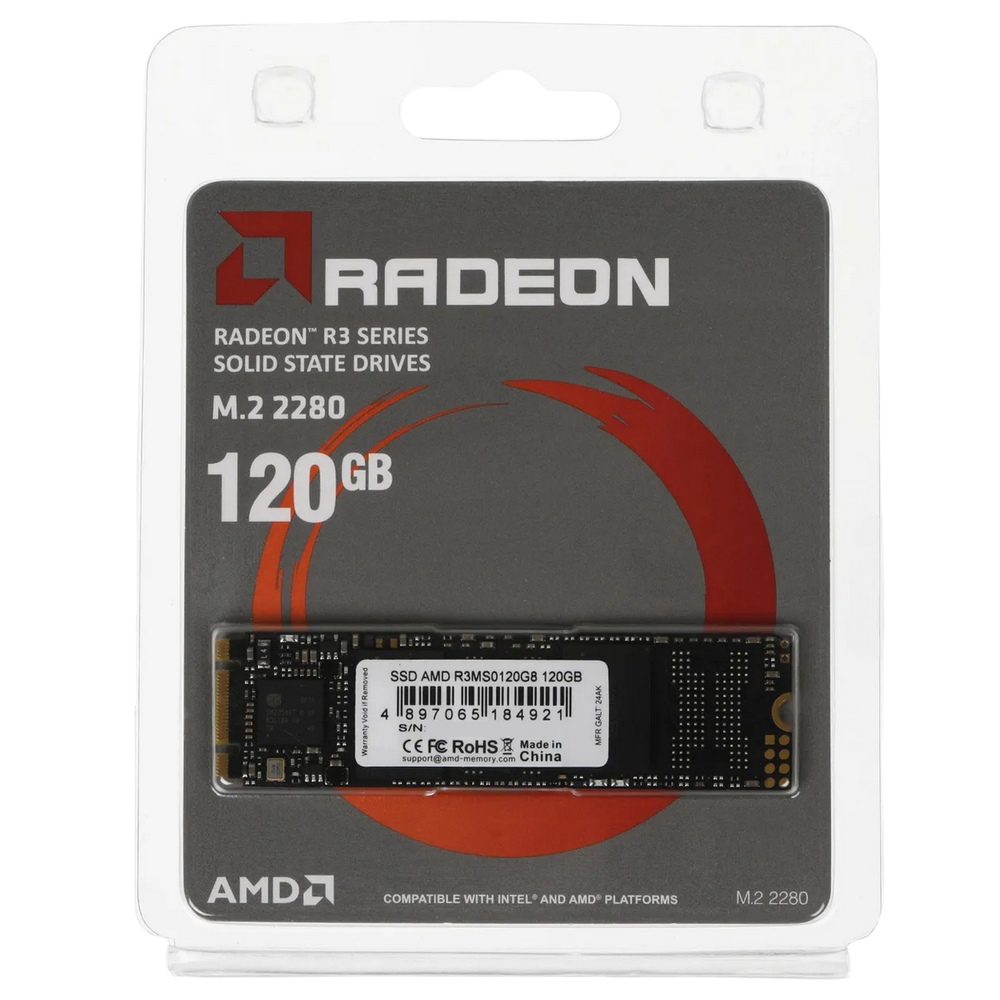 Твердотельный накопитель SSD AMD Radeon M2.2280 120GB R3 Series