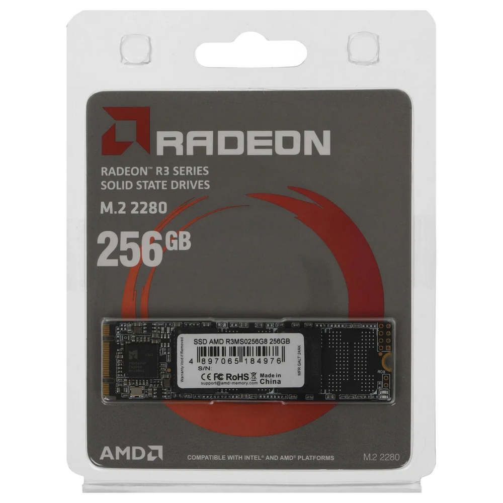 Твердотельный накопитель SSD AMD Radeon M2.2280 256GB R3 Series