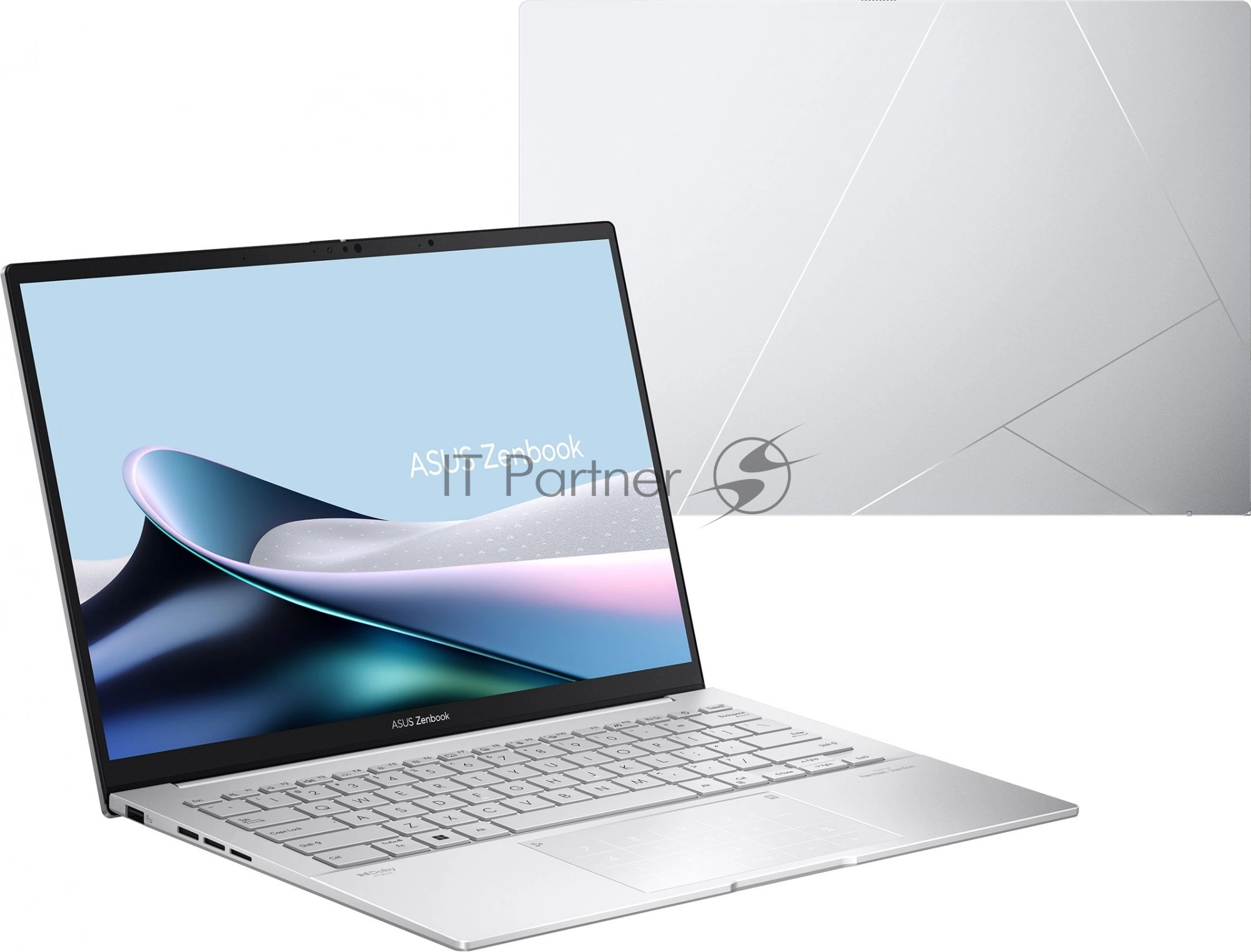 Ноутбук Asus Zenbook 14 OLED UX3405MA-QD1017 серебристый 90NB11R2-M01UC0 Core Ultra 9 185H 32Gb SSD512Gb Intel Arc 14″ OLED FHD+ (1920×1200) noOS WiFi BT Cam Bag