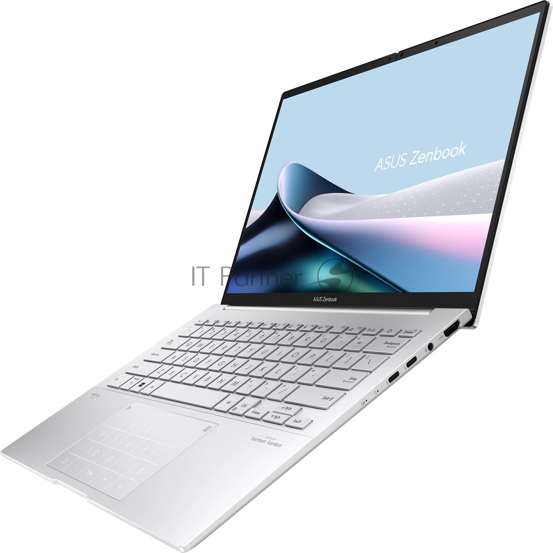Ноутбук Asus Zenbook 14 OLED UX3405MA-QD1017 серебристый 90NB11R2-M01UC0 Core Ultra 9 185H 32Gb SSD512Gb Intel Arc 14″ OLED FHD+ (1920×1200) noOS WiFi BT Cam Bag