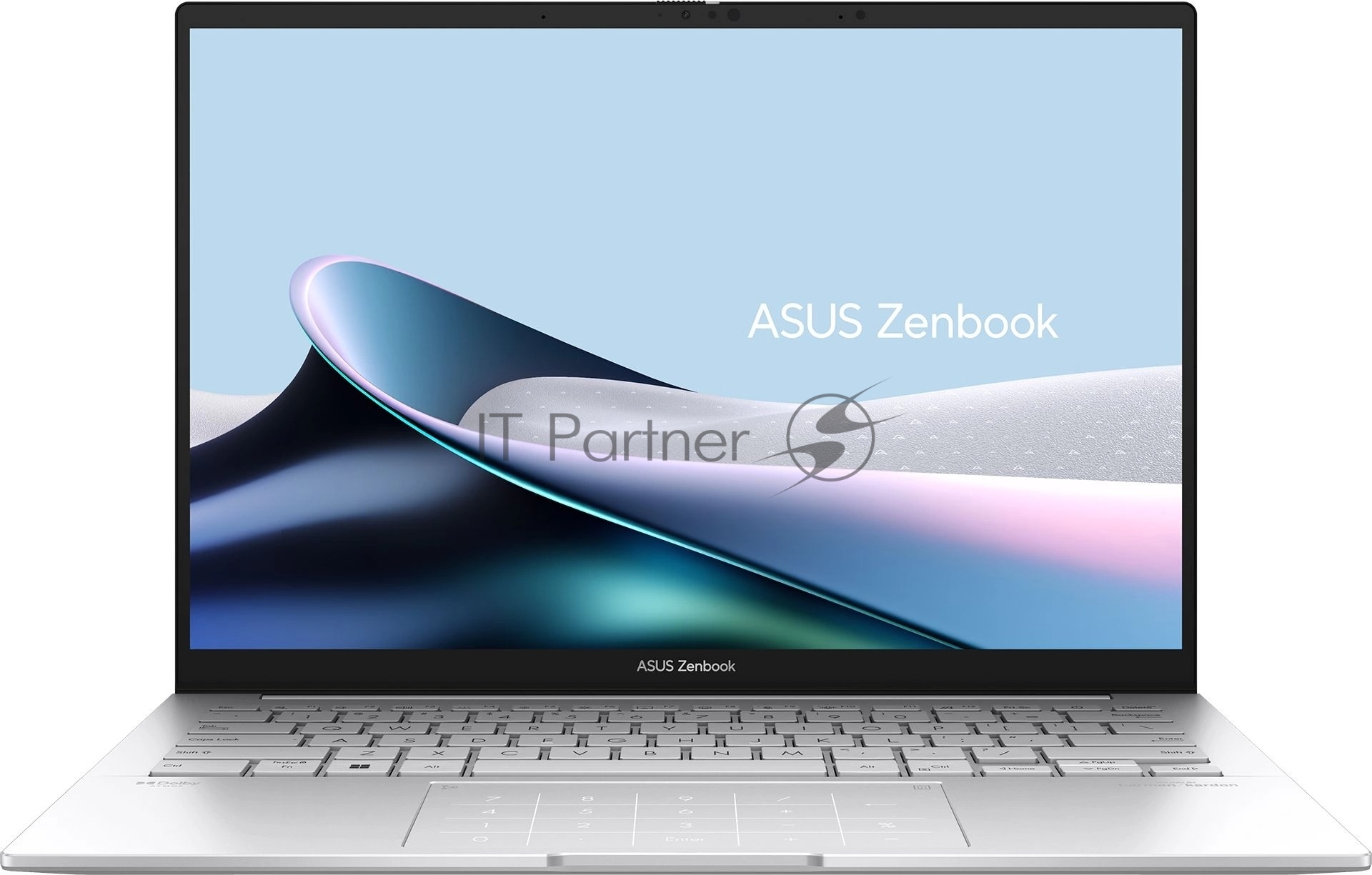 Ноутбук Asus Zenbook 14 OLED UX3405MA-QD1017 серебристый 90NB11R2-M01UC0 Core Ultra 9 185H 32Gb SSD512Gb Intel Arc 14″ OLED FHD+ (1920×1200) noOS WiFi BT Cam Bag